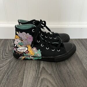 CONVERSE Chuck Taylor Black Notebook Graffiti Hi Top Kids Sz 3 AllStar Sneakers